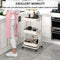 3 Tier Rolling Utility Cart Storage Trolley - White