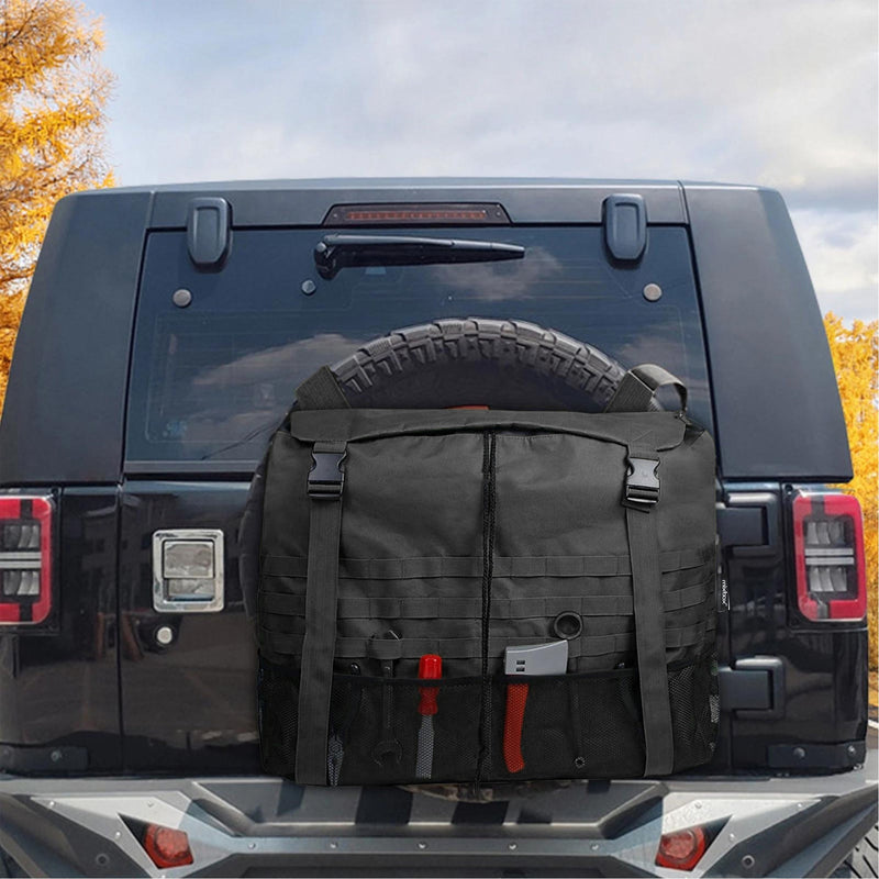 60L Spare Wheel Bin Bag Organizer - Black