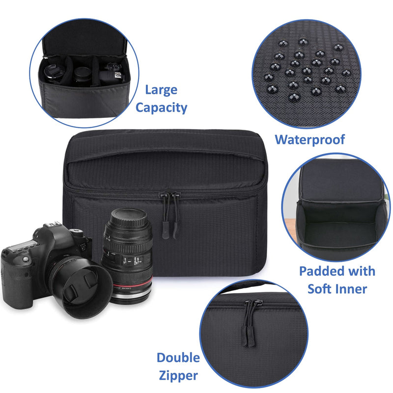 Padded Camera Insert Bag and Memory Cards Storage Case Set