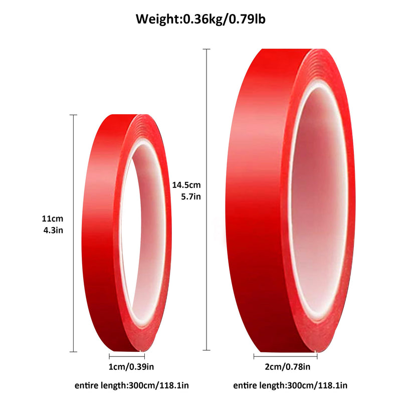 Pack of 2 Clear Adhesive Waterproof Acrylic Double Sided Tape