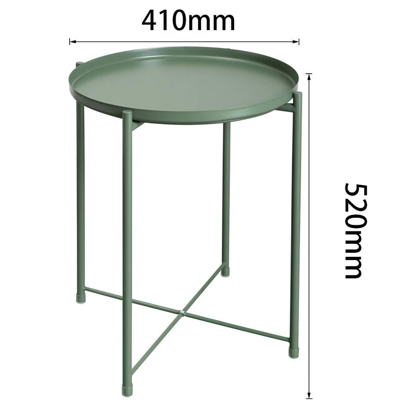 Metal Tray Side Table - Green