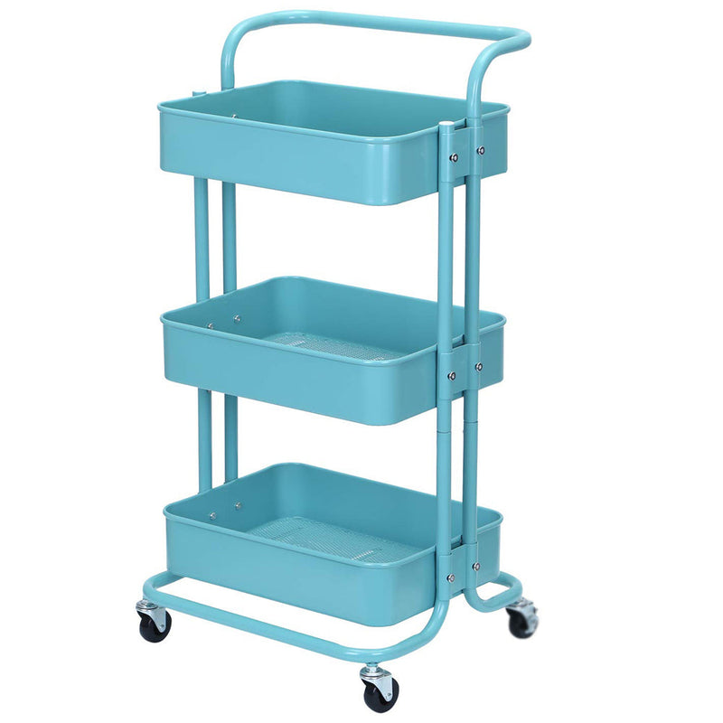 3 Tier Metal Utility Rolling Cart Trolley (Clearing Item)