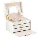 3 Tier Jewelry Lockable Storage Organizer Box