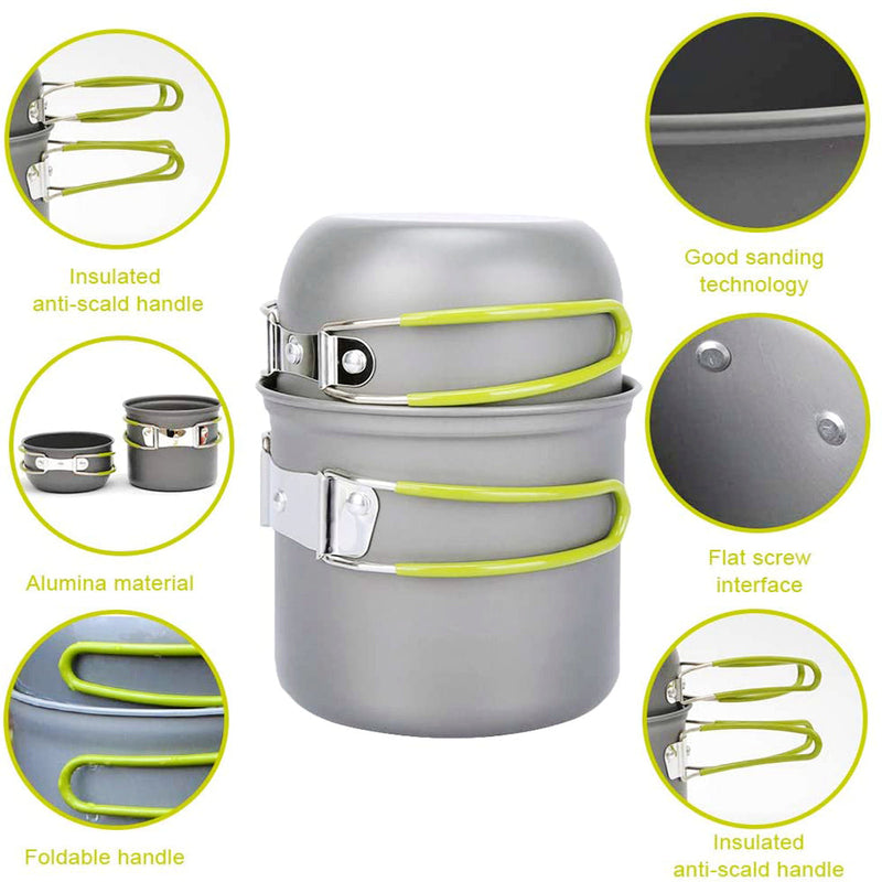 Lightweight Camping Cookware Cutlery 13Pcs Set
