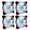 4Pcs 12cm Silent PC Cooling Fan - Rainbow
