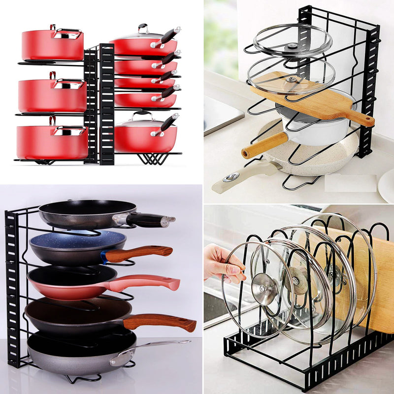 8-Tier Pots Pans Rack Lids Organizer