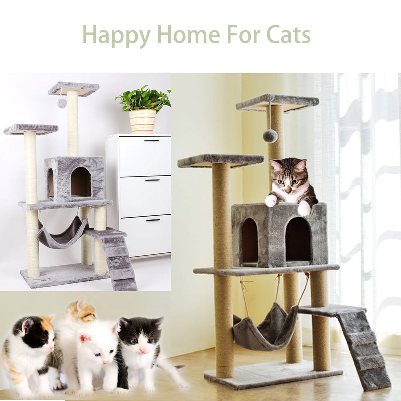 Large Cat Tree with Hammock Sisal Scratcher