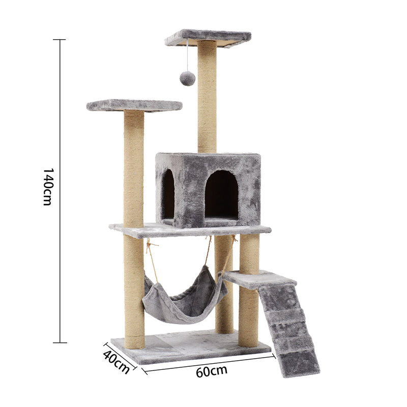 Large Cat Tree with Hammock Sisal Scratcher