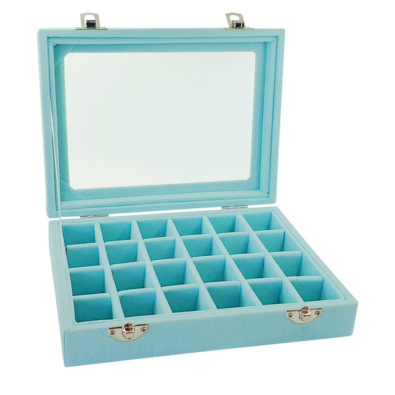 24 Slots Velvet Jewelry Display Tray