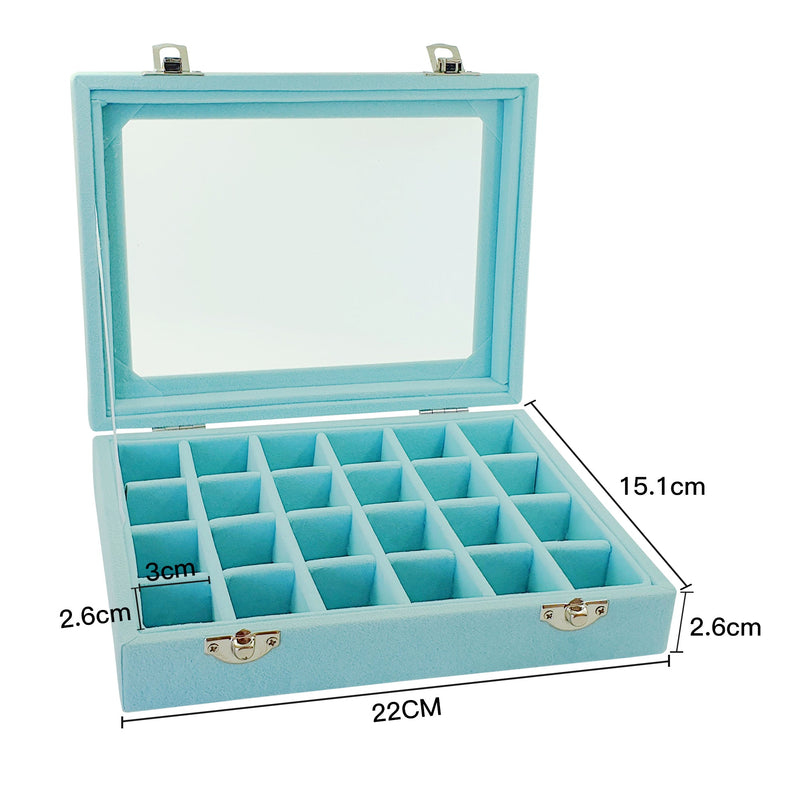 24 Slots Velvet Jewelry Display Tray