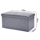 Foldable Cotton Linen Storage Cube Ottoman