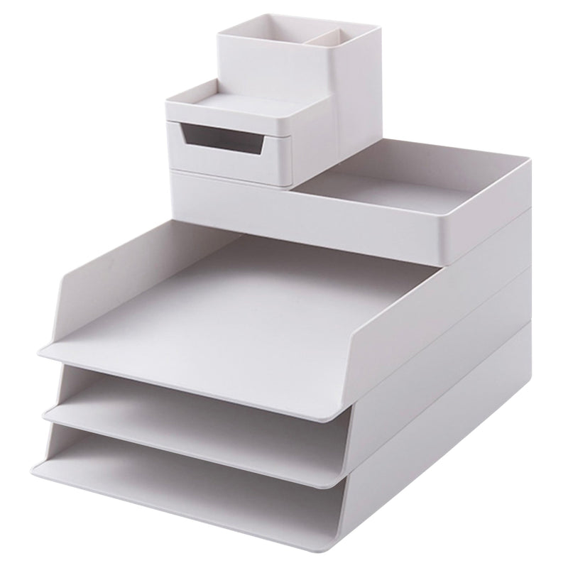 Stackable Desk Filing Tray Stationery Organizer 5Pcs Set