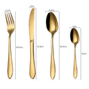 24 Pcs Rose Gold Stainless Steel Cutlery Set