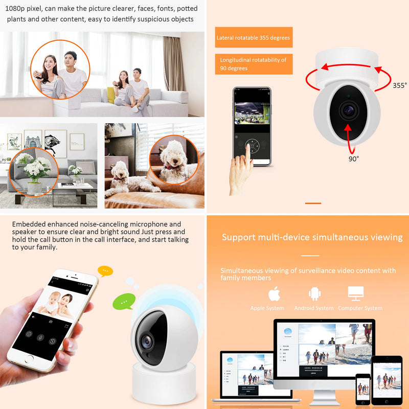 WIFI Home Security Camera Alarm System Wireless IP GSM