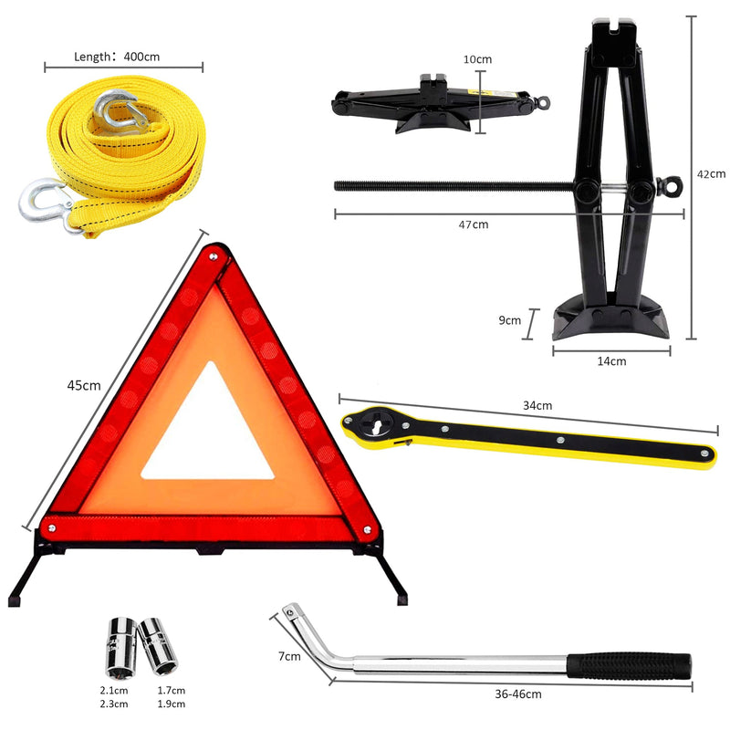 Emergency Car Jack Towing Rope Saftey Set - 2.5 Ton