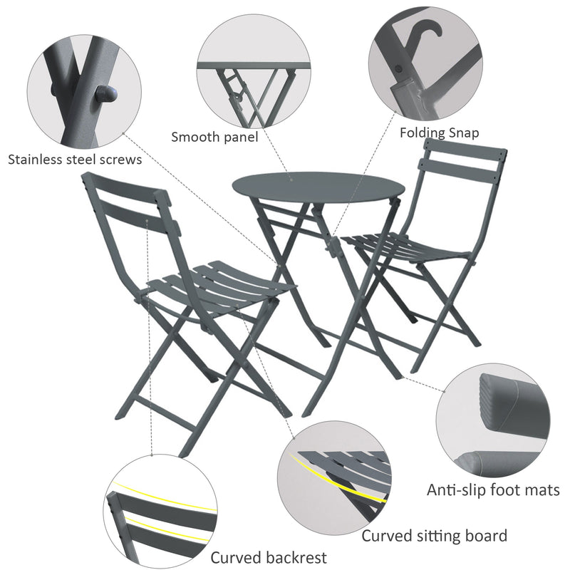 Outdoor Patio Foldable Table & Chairs Set