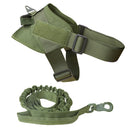 Adjustable Dog Vest & Leash - Army Green