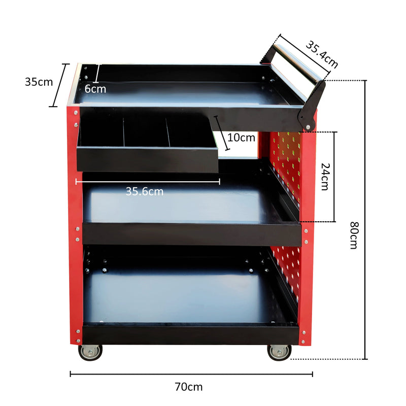 3 Shelf Utility Cart Tool Box