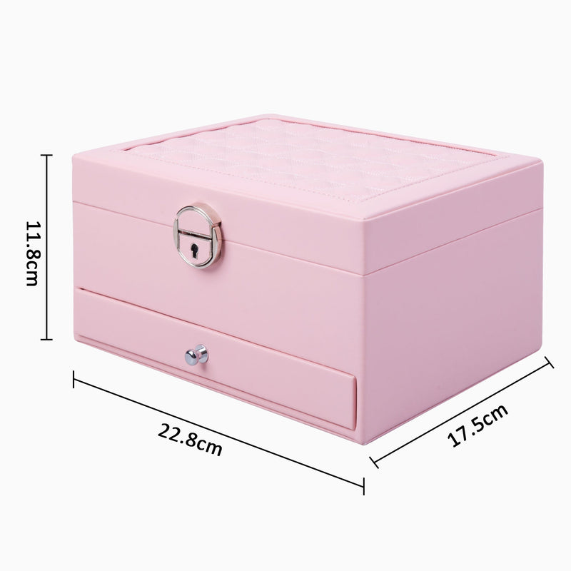 PU Leather Jewelry Box Organizer with Drawer