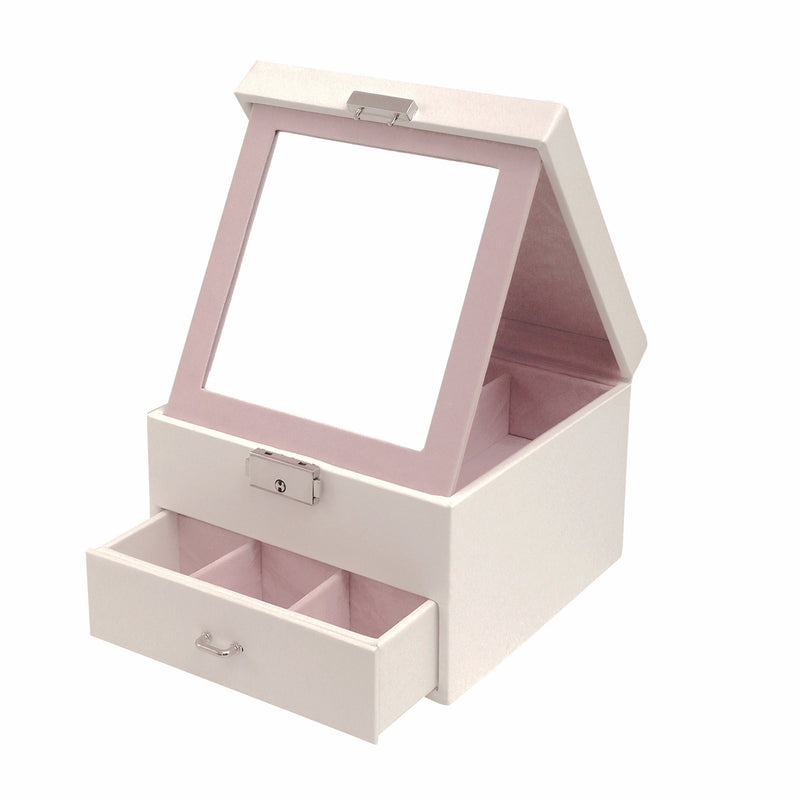 PU Leather 2-Tier Jewelry Storage Organizer Box