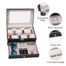2 Tier PU Leather Watch & Jewelry Storage Box-Black