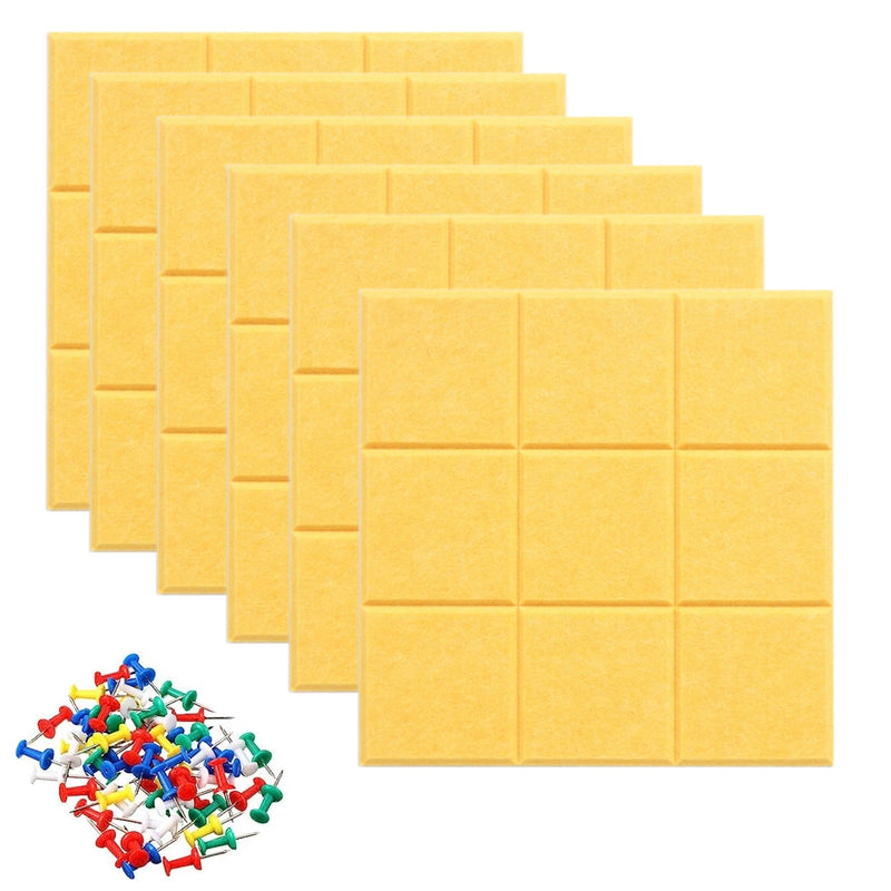 Felt Message Bulletin Pin Board Tile 6Pcs Set