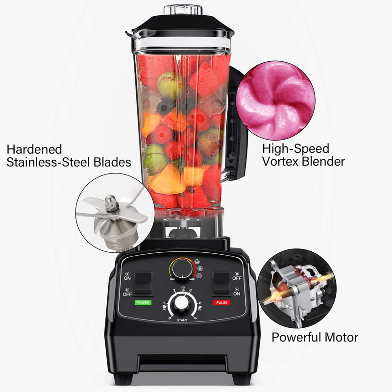 2200W Professional Kitchen Countertop Blender With Timer