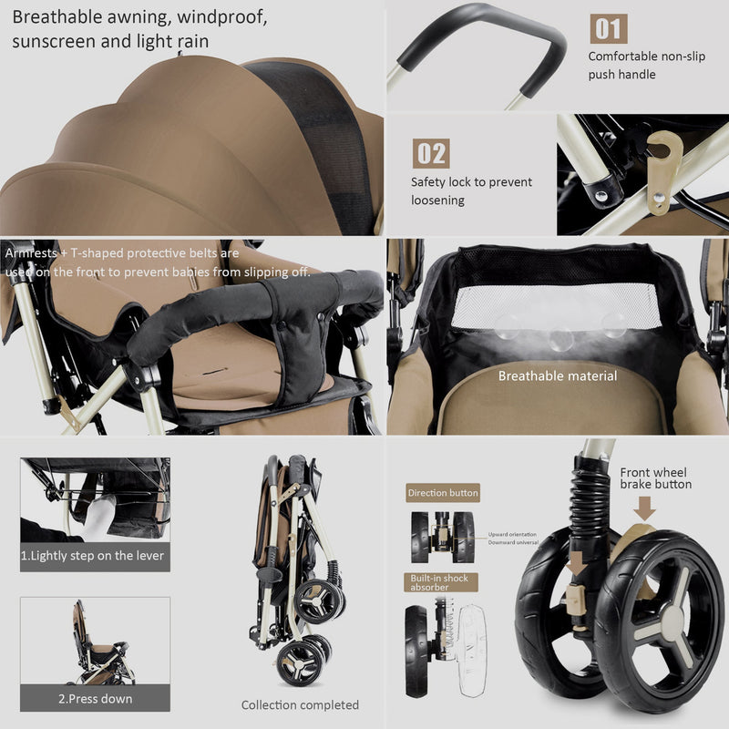 Foldable Stroller - Khaki