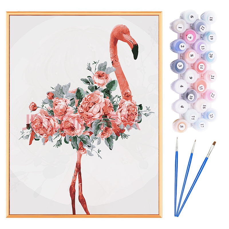 Paint by Numbers Acrylic Painting DIY Kit - Flamingo (Clearing Item)