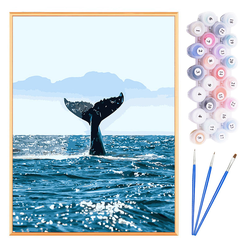 Paint by Numbers Acrylic Painting DIY Kit - Whale (Clearing Item)