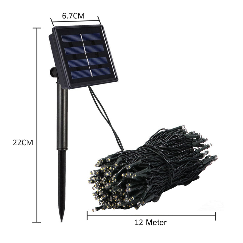 Solar Powered LED Fairy Lights String 12Meter