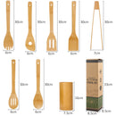 Bamboo Cooking Utensils With Holder 8 Pcs Set