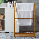 Bathroom Freestanding Bamboo Bath Sheet Towel Rack