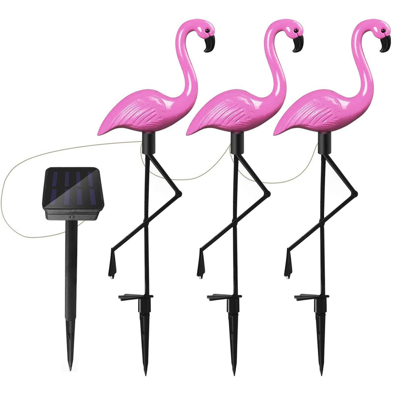 Waterproof Solar Flamingo Garden LED Lights - 3Pack