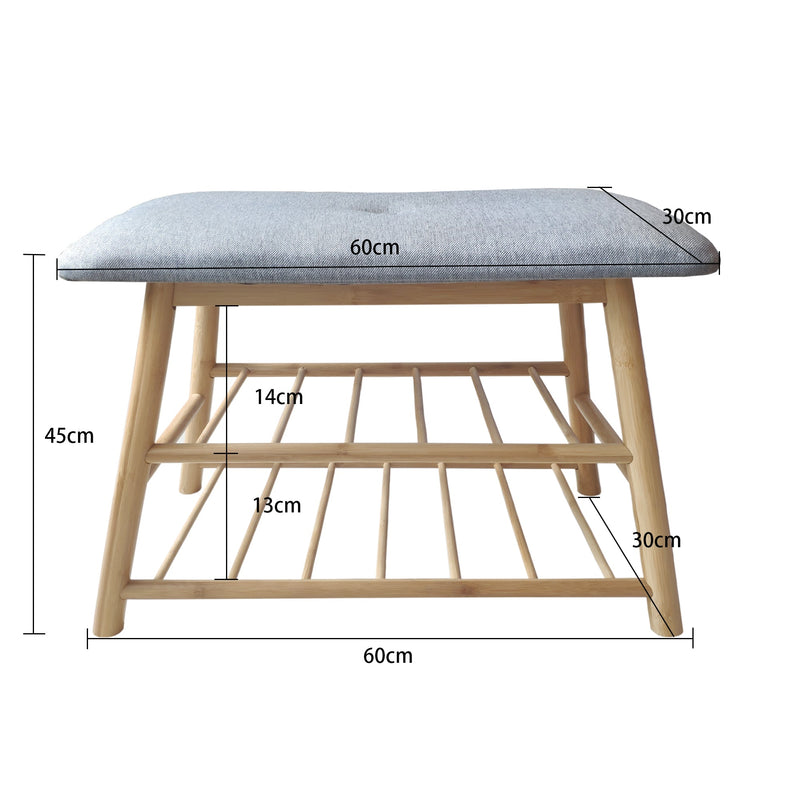 Bamboo Shoe Rack Bench