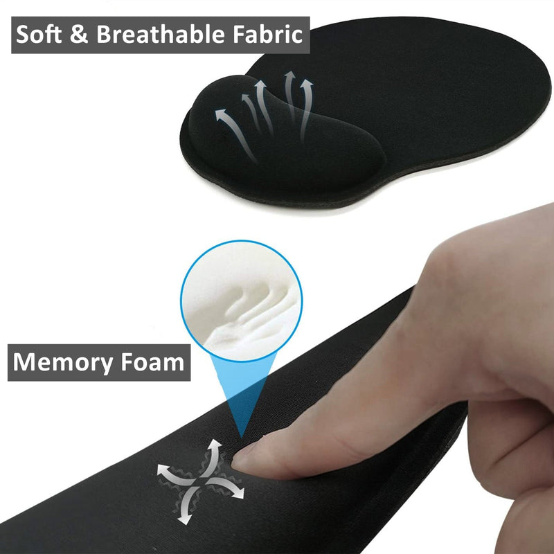 Keyboard Wrist Rest & Wrist Support Mouse Pad Set