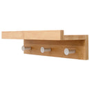 Bamboo Floating Shelf With Hooks