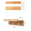 Bamboo Floating Shelf With Hooks