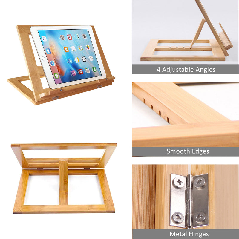 Foldable Bamboo Recipe Book Stand