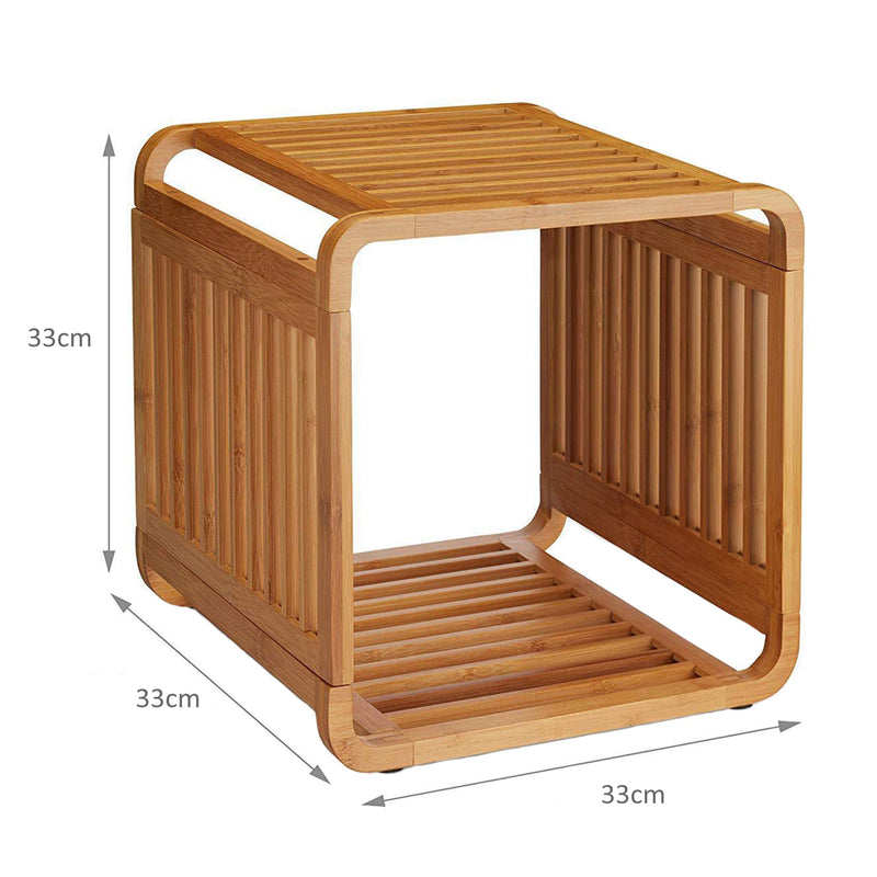 Multifunctional Small Bamboo Cube Shelf