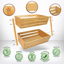 Countertop 2 Tier Bamboo Food Storage Basket