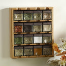 Bamboo Spice Rack & 16 Spice Jars Set