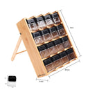 Bamboo Spice Rack & 16 Spice Jars Set