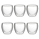 Double Wall Insulated Glass Cappuccino Cups 8.5oz - Set of 6