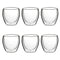 Double Wall Insulated Glass Cappuccino Cups 8.5oz - Set of 6