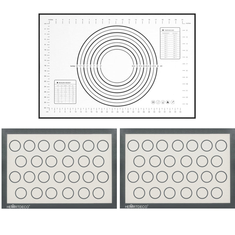 Non Sticky Baking & Kneading Mats - 3PCs Set