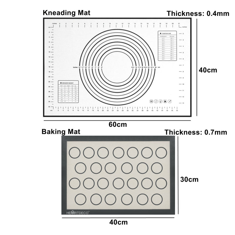 Non Sticky Baking & Kneading Mats - 3PCs Set