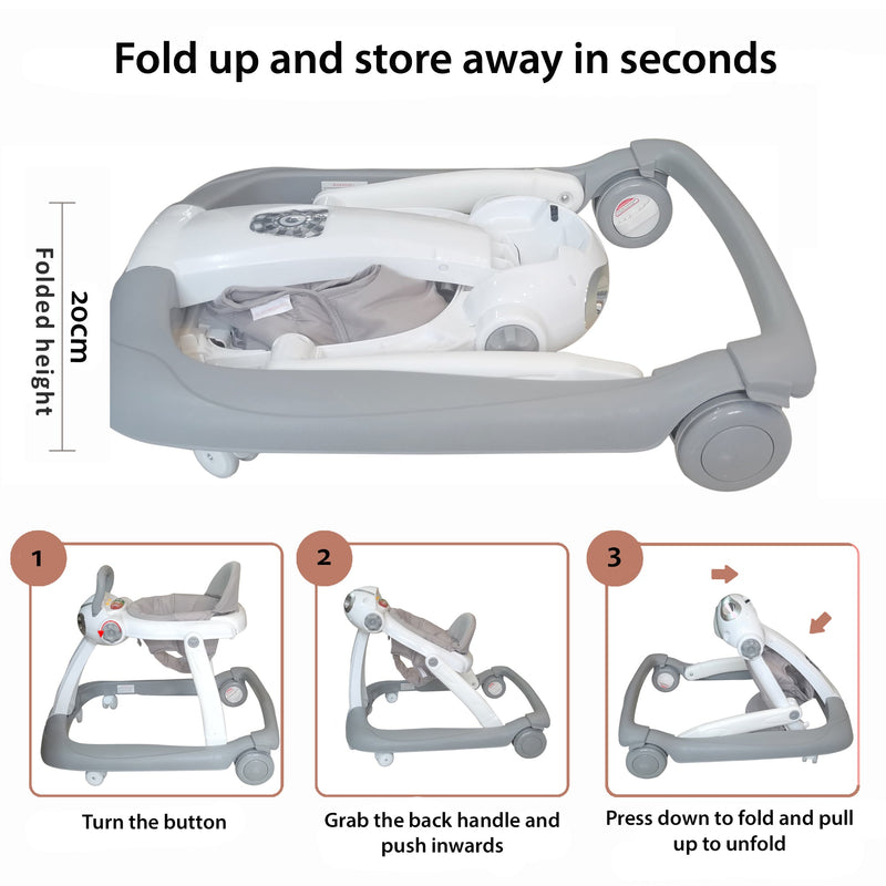 Foldable Baby Walker - Grey