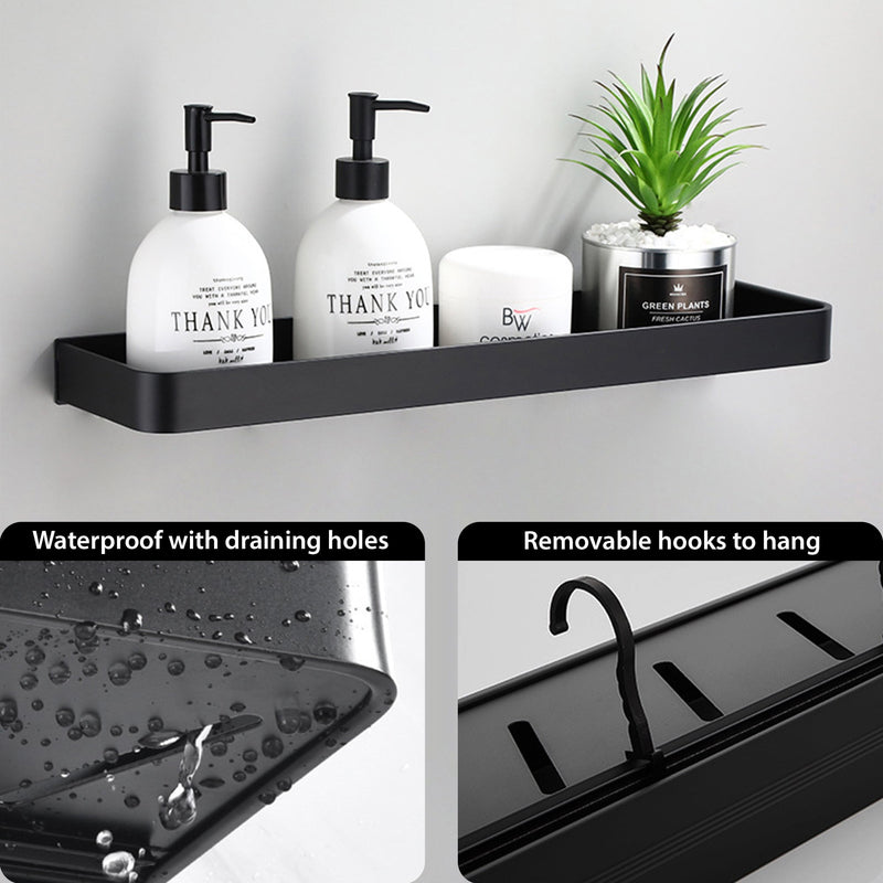 Aluminum Drill Free Bathroom Shelf Set