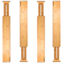 Expandable Bamboo Drawer Dividers - 4Pcs Pack